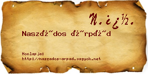 Naszádos Árpád névjegykártya