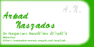 arpad naszados business card